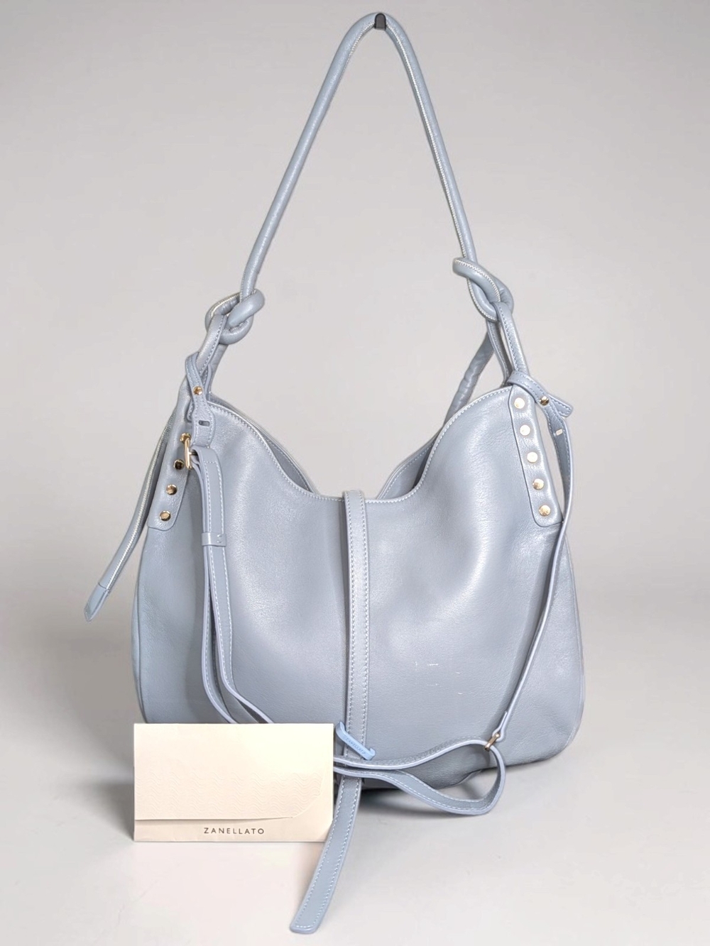 Zanellato Ima Heritage Vela Light Blue Luxethic Calf Leather Bag